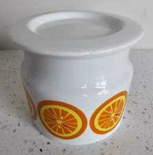 Vintage Arabia Finland Pomona Oranges Pattern Lidded Jelly Jam Jar Pot picture