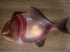 VINTAGE WEMBLEY WARE LUSTRE FISH SHAPED SERVING PLATE 32cm With Sticker Rare picture