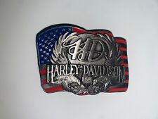 Vintage 1989 Harley Davidson Siskiyou Belt Buckle - Eagles/Flag picture
