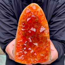 1.6LB Natural citrine geode quartz cluster crystal Cathedrals specimen Healing picture