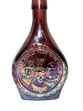 VINTAGE WHEATON Purple CARNIVAL GLASS APOLLO 17 BOTTLE Decanter Brown Limited Ed picture