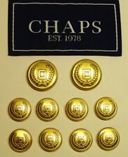 CHAPS REPLACEMENT BUTTONS 10  GOLD TONE 2 PART METAL BUTTON GOOD USED CONDITION picture