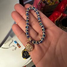 Blue Evil Eye Bead Bracelet with Saint Benedict Medal Protection Charm Spiritual picture
