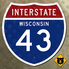 Wisconsin interstate route 43 highway marker road sign 1957 Green Bay 12x12 picture