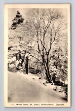 St. John's Newfoundland, Winter Snow Scene, Antique Vintage Souvenir Postcard picture