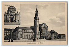 c1940's The Station The Pavilion Luxembourg Multiview Vintage Posted Postcard picture