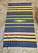 Vintage Serape Saltillo Wool Blanket Rug 82