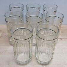 Set of 8 — Discontinued Anchor Hocking Line Lites — 14 oz Clear Ribbed Glasses picture