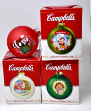 Vtg Campbell's Soup Blown Glass Christmas Ornament Can Lot 2006 2207 2008 2009 picture