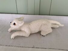 Vintage Stalking / Running White Norcrest Ceramics  Cat 14” w/ Label picture