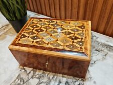 Luxury Moroccan Royal jewellery burl wooden box Organizer With Key Keepsake Gift picture