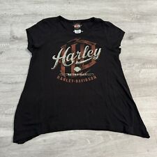 Harley Davidson Black Logo Shirt Size Medium Womens Bedazzled Leesburg Florida picture