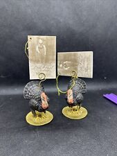 Set 2 Bethany Lowe Thanksgiving Turkey Place card holders, NWT picture