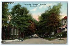 c1910 First Street East Pine Street Exterior Houses Corning New York NY Postcard picture