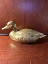  Vintage 10.5” Brass Decorative Mallard Duck Figurine picture