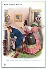 c1910s Early Victorian Humour Fireplace Oilette Tuck's Unposted Antique Postcard picture