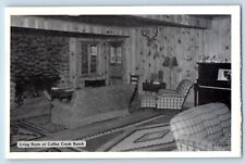 Trinity Center California Postcard Living Room Coffee Creek Ranch Interior 1940 picture