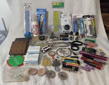 JUNK DRAWER LOT OF TOKENS, COINS, PINS, WOODEN NICKLES, OFFICE, PENCIL LEAD MISC picture