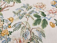 Lee Jofa Botanical Floral Linen Print Fabric- Chinese Peony / Gold 0.50 yds picture