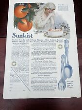 Vintage Sunkist Oranges ORIGINAL Magazine Print Ad From June 1915 Two Sided picture