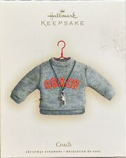 2007 Hallmark Keepsake Cloth Coach Sweater Christmas Ornament With Whistle Gray picture