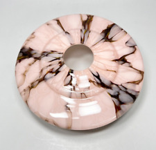 1930s Art Deco Bohemian Loetz Pink Brown Cased Glass Lamp Shade Tiered Disk UFO picture