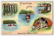 c1930's Greetings From Koontz Lake Walkerton Indiana IN, Multiview Postcard picture