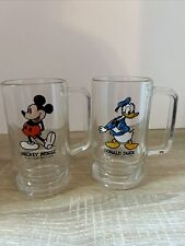 WALT DISNEY PRODUCTIONS Vintage Mickey & Donald Glass Mugs picture
