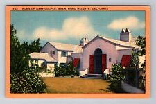 Brentwood Heights CA-California, Home Of Gary Cooper, Vintage c1955 Postcard picture