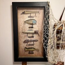 Rivers Edge Products Fishing Lure Shadowbox Rustic Frame Glass /in Box picture