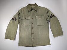 WW2 US Army HBT Herringbone Twill Jacket OD-7 Small 1948 HBT Shirt Vintage  picture