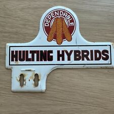 Hulting Hybrids License Plate topper Vintage Old Advertising Sign dependable picture