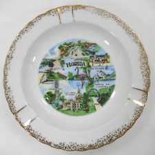 Vintage Florida Souvenir Ashtray Porcelain Miami Jacksonville Tallahassee Beach picture