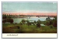 Galesburg, IL Illinois, Lake Rice, Bird's Eye View, UDB Postcard picture