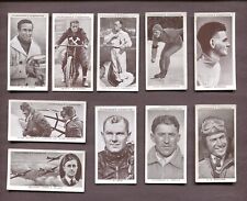 1939 CHURCHMAN CIGARETTES KINGS OF SPEED 10 DIFFERENT TOBACCO CARD LOT picture