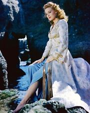 Maureen O'Hara glamorous outdoor pose by stream long red hair flows 4x6 photo picture