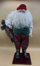 CHRISTMAS GOLFING SANTA CLAUS w/ Golf Outfit & Clubs 17” Vtg picture