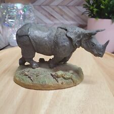 The Franklin Mint Wildlife Preservation Trust 1987 Rhinoceros Sculpture Figurine picture
