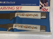 Vintage MERRY MUSHROOM Sears Collection Stainless Steel Carving Cutlery NIB picture