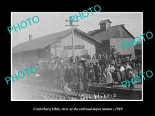 OLD 8x6 HISTORIC PHOTO OF CENTERBURG OHIO THE RAILROAD DEPOT STATION c1910 picture