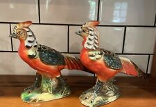 2- Antique Walls Japanese Pheasant Porcelain Birds 10” picture