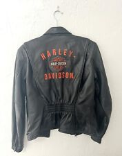 Vintage Black Leather Harley Davidson  Jacket Women’s Size Small picture