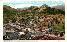 Postcard Elevated View Estes Park Rocky Mountain National Park CO Colorado H-284 picture
