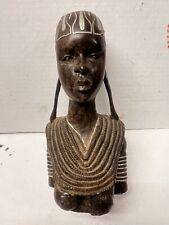 African Carved Wood Sculpture Tribal Woman Kenya or Tanzania 29