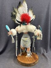 Vintage 25” Navajo Kachina Doll - Honan Badger - Signed - Leather -Fur -feathers picture