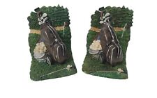 Set of 2-Golf Themed Hand Painted Heavy Ceramic BookEnds. 7