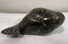 Vintage Inuit Carved Soapstone Seal  Paulosie Sivuak picture