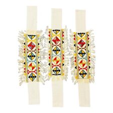 Vintage Native American Curtain Tie Backs Drape Tie Backs Set Of 3 RARE picture