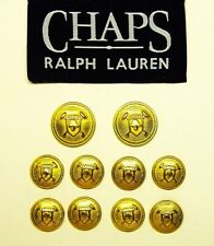 CHAPS Replacement buttons 10 POLO HAT MALLET Gold Tone metal GOOD USED CONDITION picture