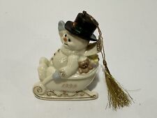 Lenox Snowman Sleigh Full of Smiles Christmas Ornament 1999 picture